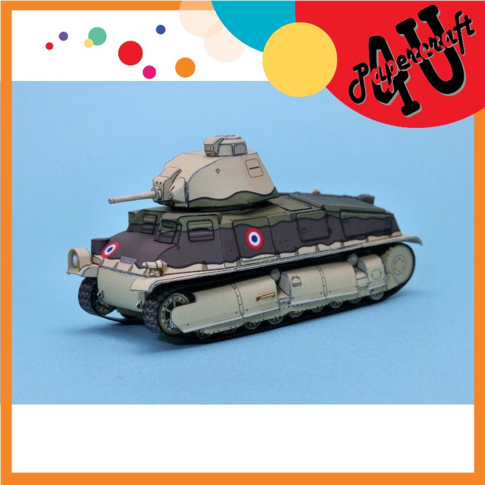 Mô hình giấy 3D xe tank Somua. S35 tỉ lệ 1/72