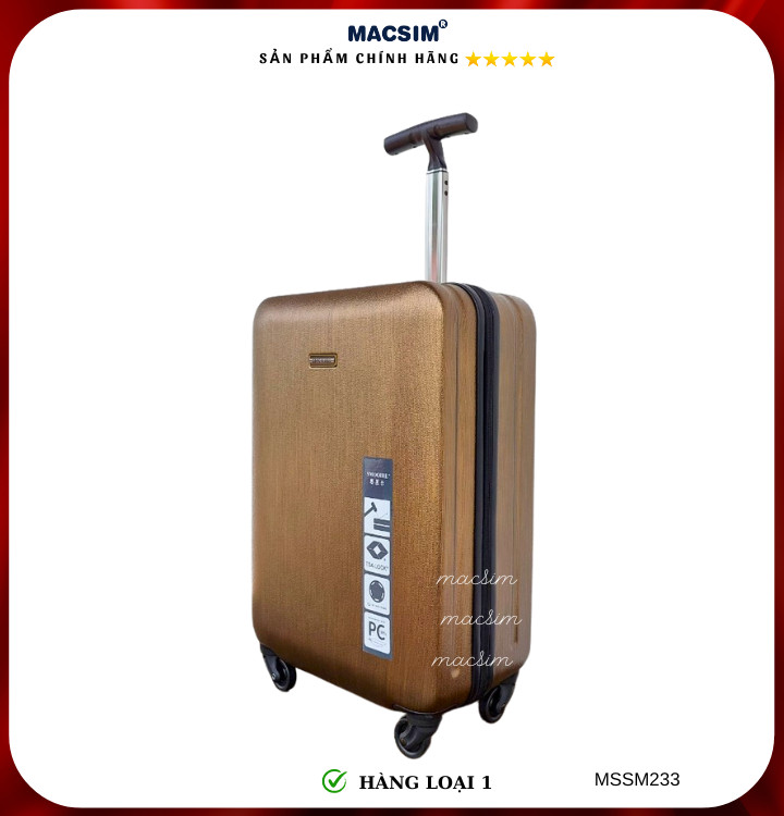 Vali cao cấp Macsim Smooire MSSM233 cỡ 21 inch - Hàng loại 1 màu đen, màu vàng, màu hồng tím