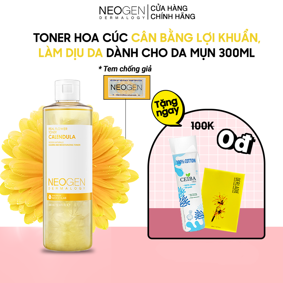 Toner Hoa Cúc Cân Bằng Lợi Khuẩn, Làm Dịu, Siêu Cấp Ẩm Cho Da Mụn Nhạy Cảm Neogen Dermalogy 300ml