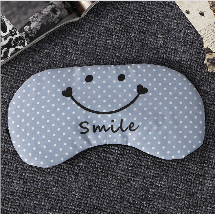 Bịt Mắt Ngủ Miếng Che Mắt Ngủ In Chữ Smile Có Túi Gel