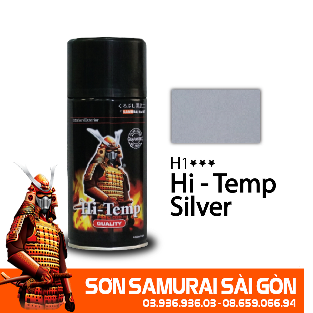 Sơn SAMURAI KUROBUSHI  H1 CHỊU NHIỆT (MÀU BẠC) chính hãng - Sơn phun xe máy SAMURAI SÀI GÒN