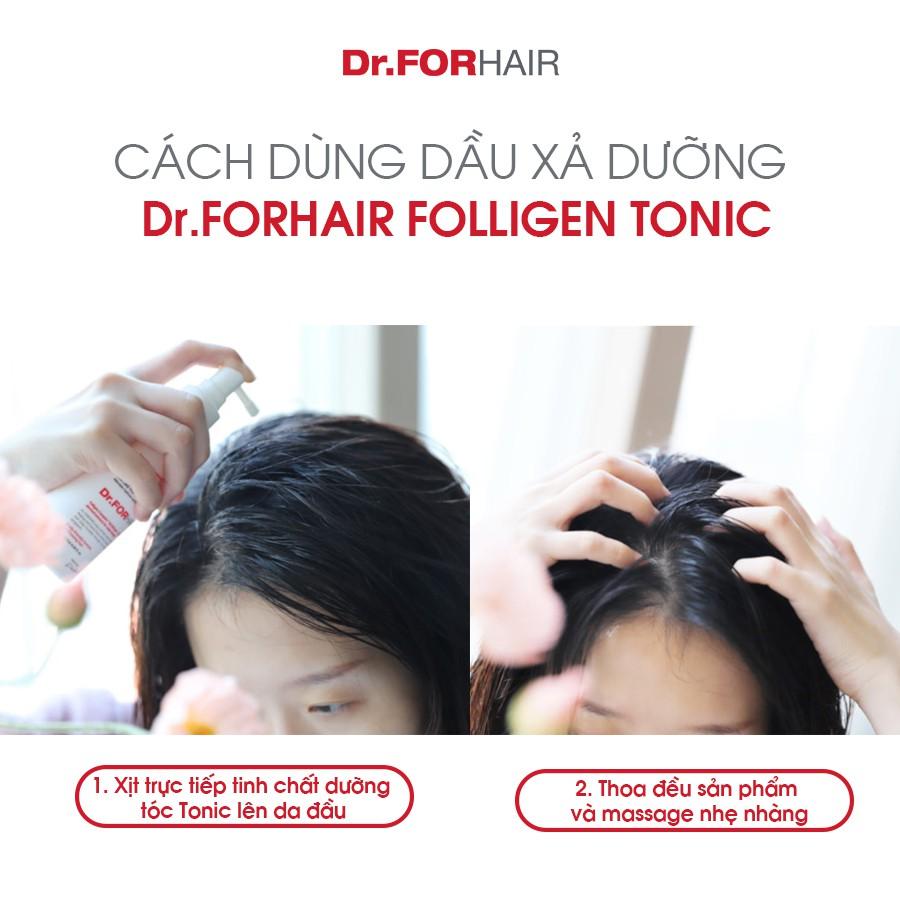 Bộ gội xả dưỡng mini hỗ trợ mọc tóc nuôi dưỡng da đầu khỏe mạnh Dr.FORHAIR Folligen Plus x Scalp Pack x Tonic