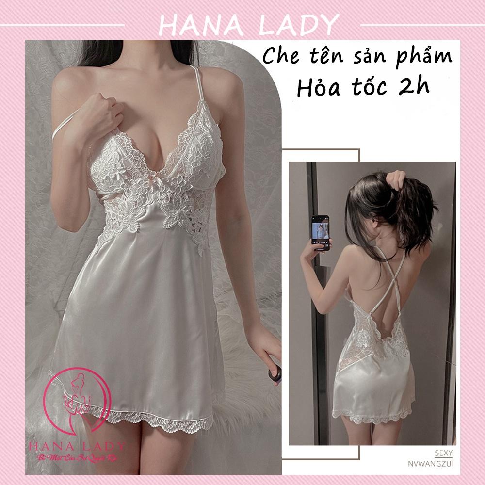 Váy ngủ lụa phối ren - Đầm ngủ mặc nhà cao cấp VN508