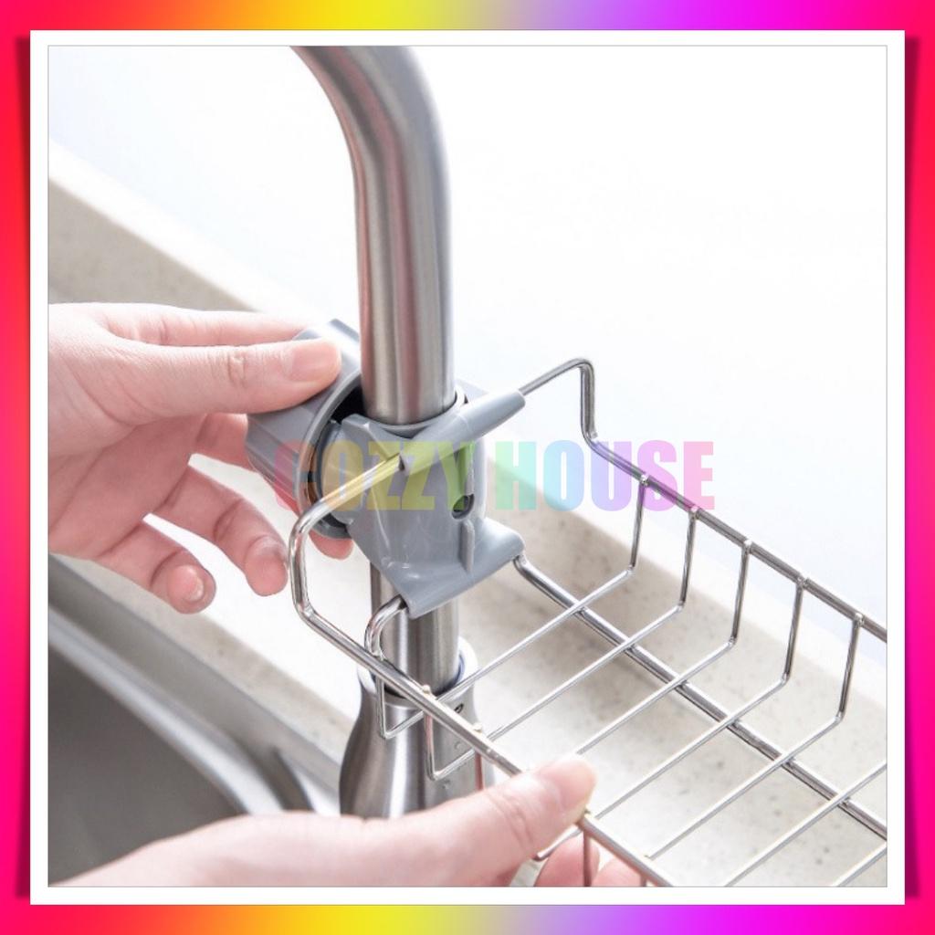 Khay inox gắn vòi rửa chén, lavabo, kệ giá treo để đồ, dụng cụ đa năng tiện dụng Cozzy Home