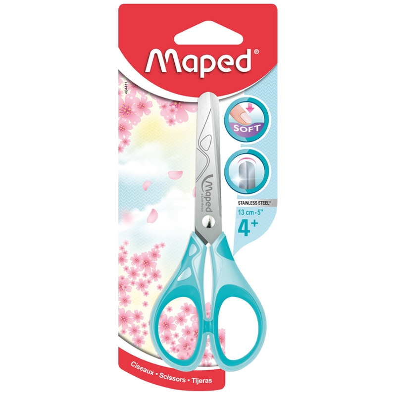 Kéo Học Sinh Maped Pulse Soft Pastel 13cm 464411 - Màu Xanh Da Trời