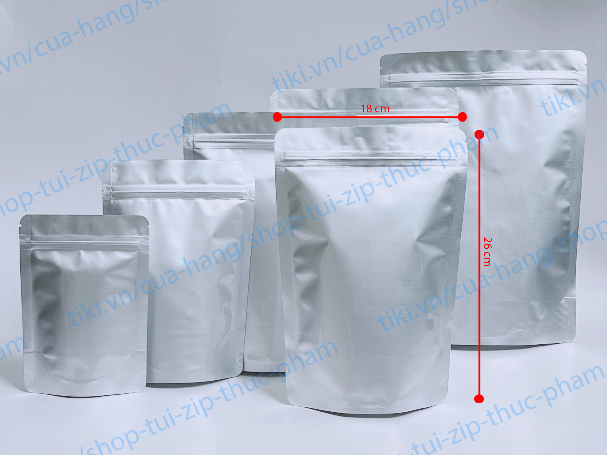 1KG Túi Zip bạc - Túi zip 2 mặt bạc - túi đựng thực phẩm khô, nước