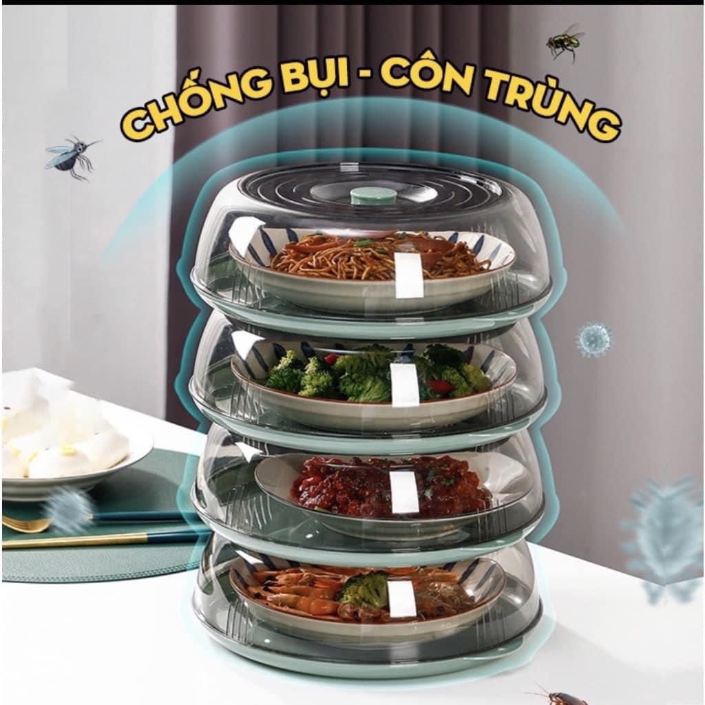 SET 3 LỒNG BÀN ĐẬY THỨC ĂN KÈM ĐĨA ĐỰNG SIÊU KÍN, CHỐNG CÔN TRÙNG, BỤI BẨN