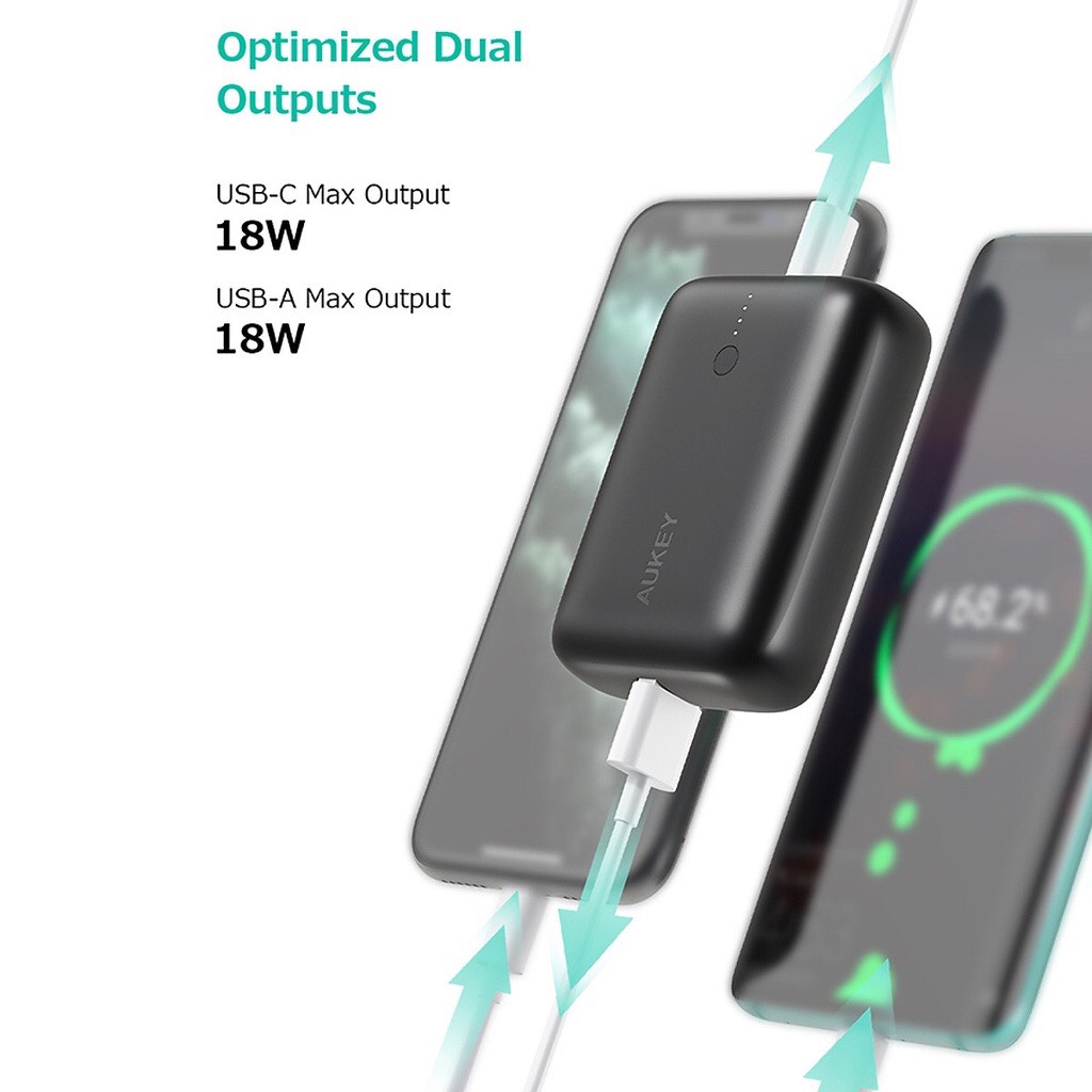 Hình ảnh Pin Sạc Dự Phòng AUKEY Basix Mini PB-N83S 10000mAh - Sạc Nhanh Power Delivery 20W và Quick Charge 3.0 18W - Hàng Chính Hãng