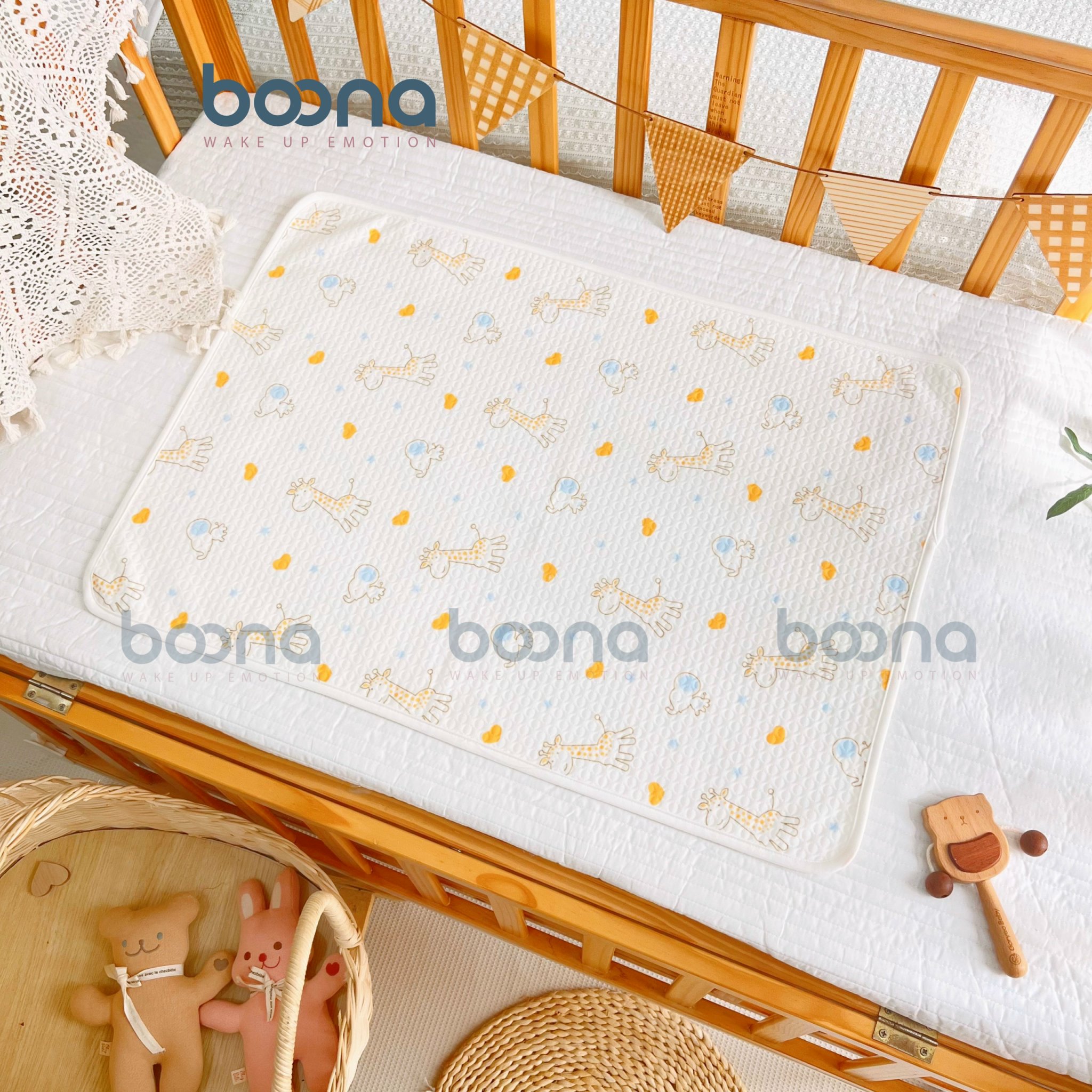Miếng lót chống thấm chất vải Organic 50x70cm Cho Bé - Boona
