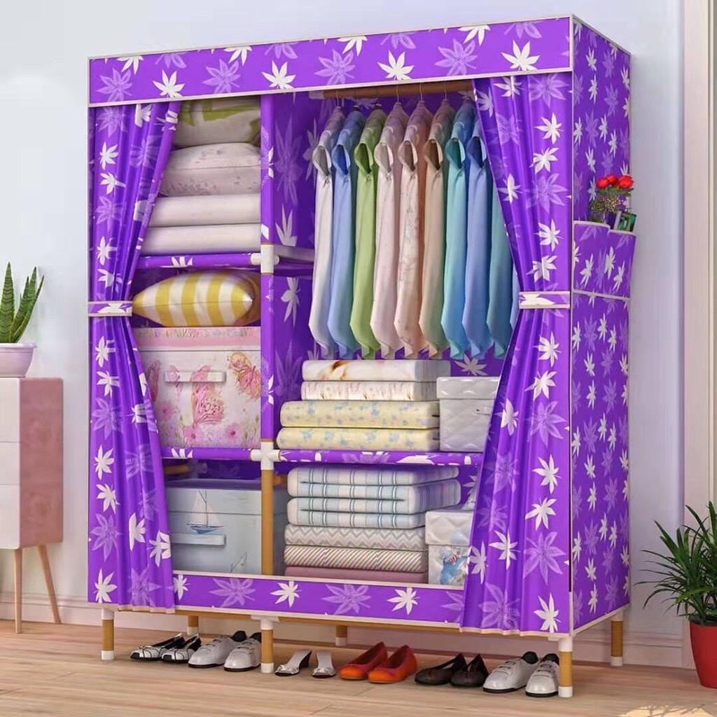 Tủ vải KHUNG GỖ 2 BUỒNG