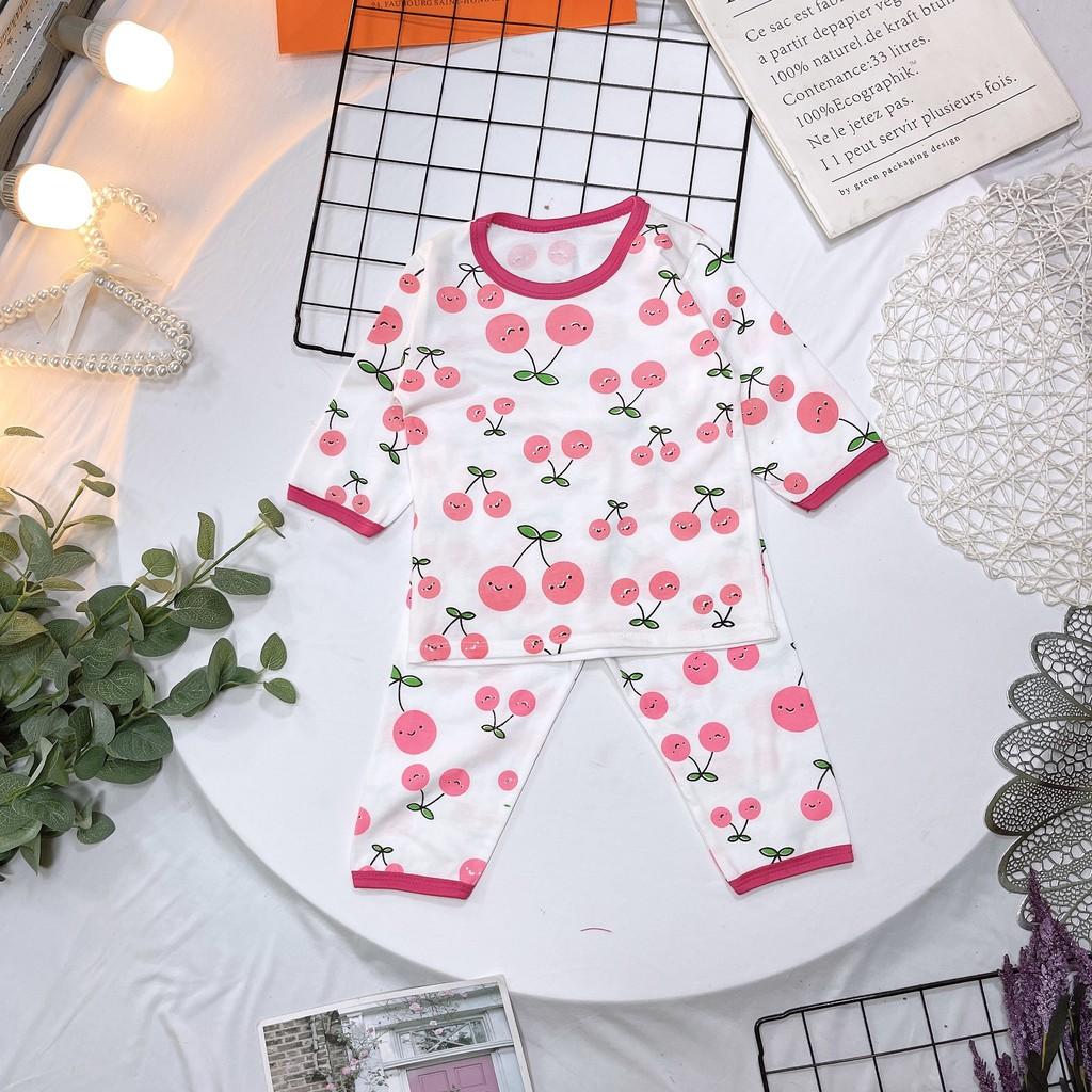 Bộ lửng tay cho bé gái chất liệu cotton co dãn 4 chiều, mềm mại thoáng mát họa tiết đáng yêu cho bé 8-18kg