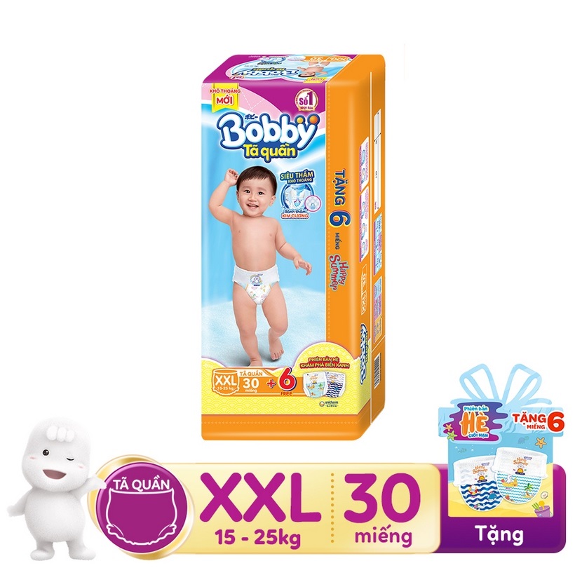 [Phiên bản hè đặc biệt thêm 6 miếng] Tã quần Bobby Fresh siêu thoáng đủ size