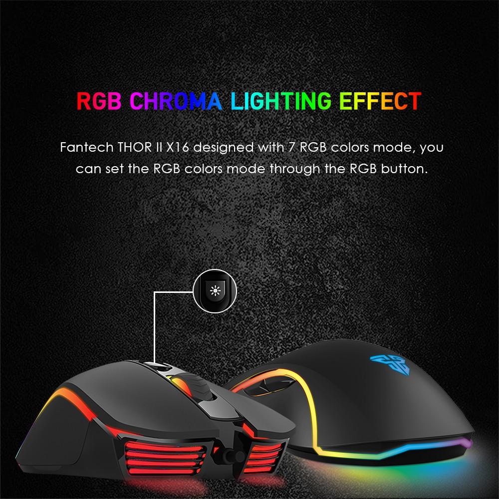 Chuột Gaming Có dây Fantech X16 THOR II 4200DPI LED RGB 16,8 Triệu Màu 6 Phím Macro Có Phần Mềm Tùy Chỉnh Riêng