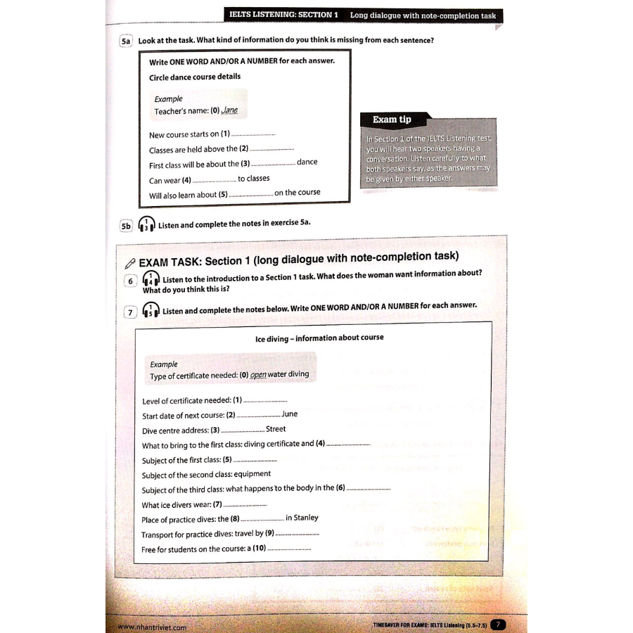 Timesaver For Exams - IELTS Listening 5.5 - 7.5 (Kèm MP3)
