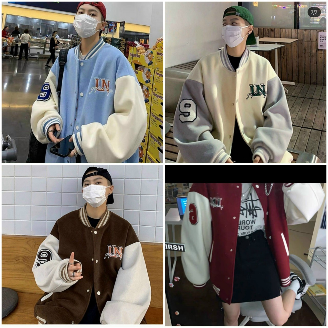 Áo Khoác Cardigan Kiểu Bomber Bóng Chày Nỉ Nút Bấm Chữ UN Số 9 - Form Rộng Unisex Nam Nữ Hàn Quốc - Freeship Rẻ Đẹp