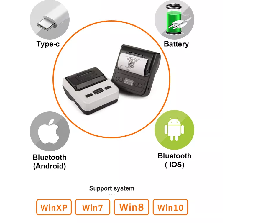 Máy in hoá đơn, in nhãn vận chuyển Xprinter MP-80L, in rộng 80mm, kết nối không dây Bluetooth với điện thoại