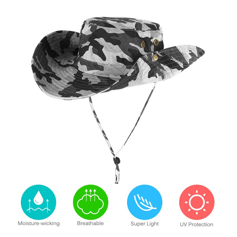Mũ Boonie Camo Vành Rộng Để Săn Bắn Câu Cá Ngoài Trời Nắng