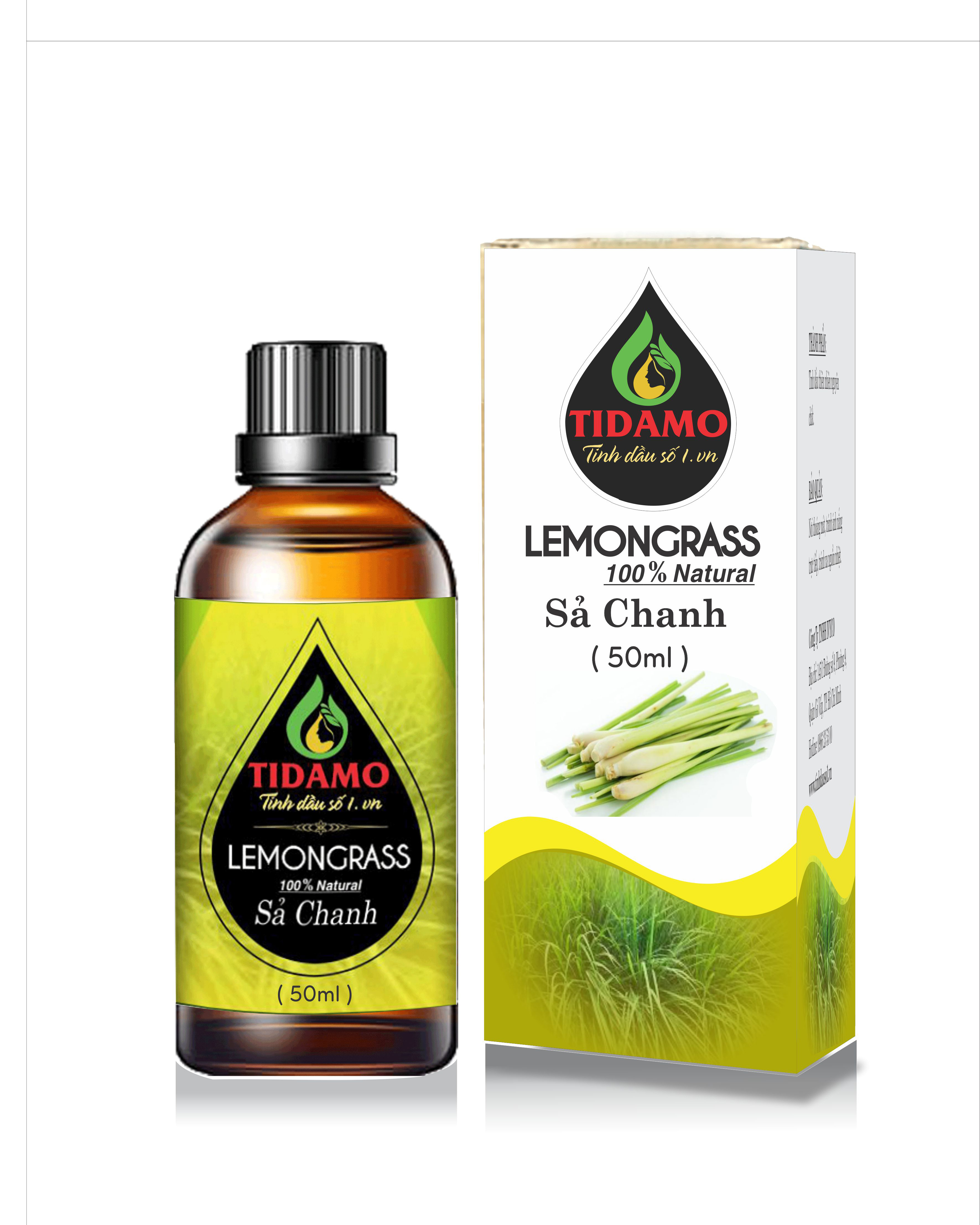 Tinh dầu Sả Chanh Thiên Nhiên Cao Cấp 50ML (Lemongrass) - Tinh dầu Sả Chanh Nguyên Chất TIDAMO Giúp Bảo Vệ Sức Khỏe, Kháng Khuẩn, Đuổi Muỗi Và Thư Giãn Tinh Thần