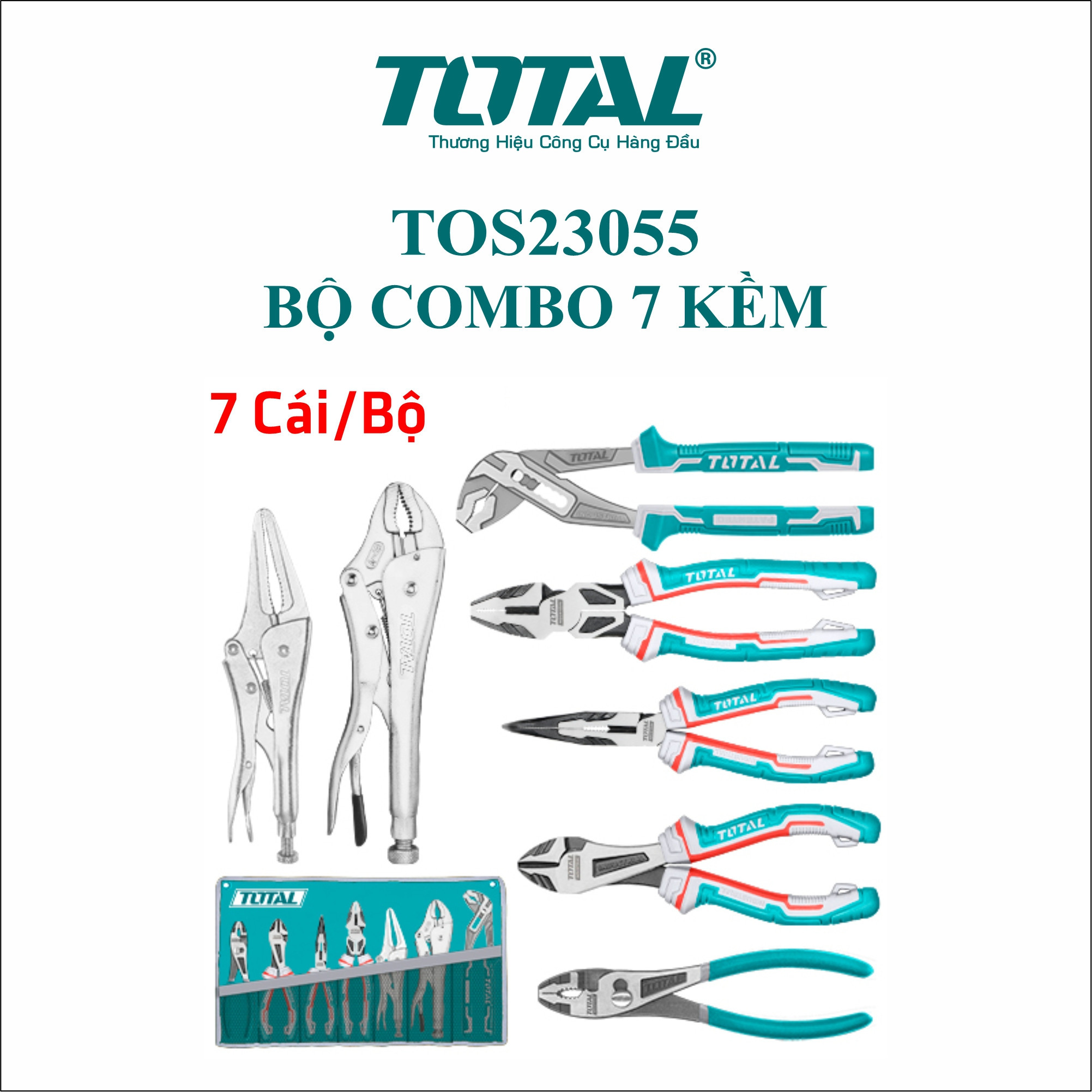 Combo 7 kềm cho thợ điện nước Total / TOS23055