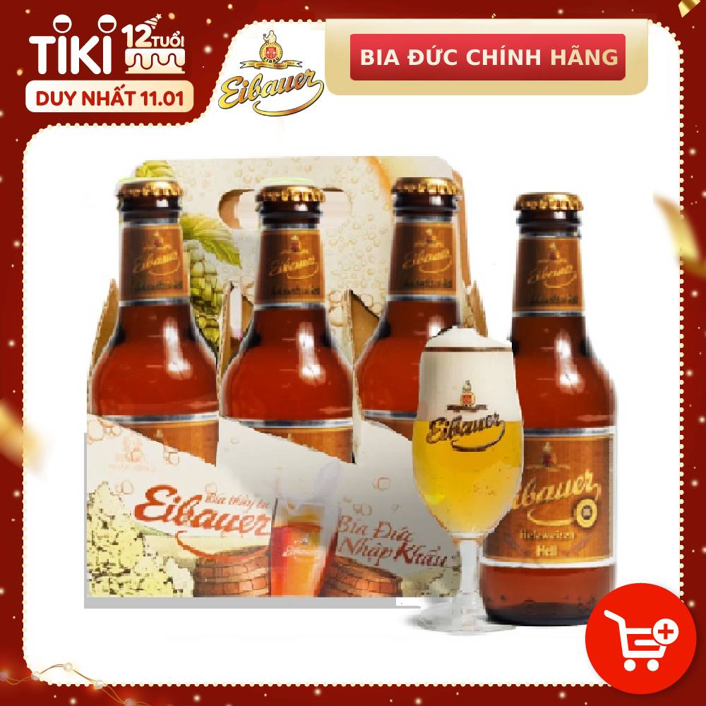 [Chính hãng] Combo Lốc 6 Chai Bia Đức Nhập Khẩu Thầy Tu Eibauer Hefeweizen- Hương  Vị Bia Mạch Nha Thơm Ngon 250ml