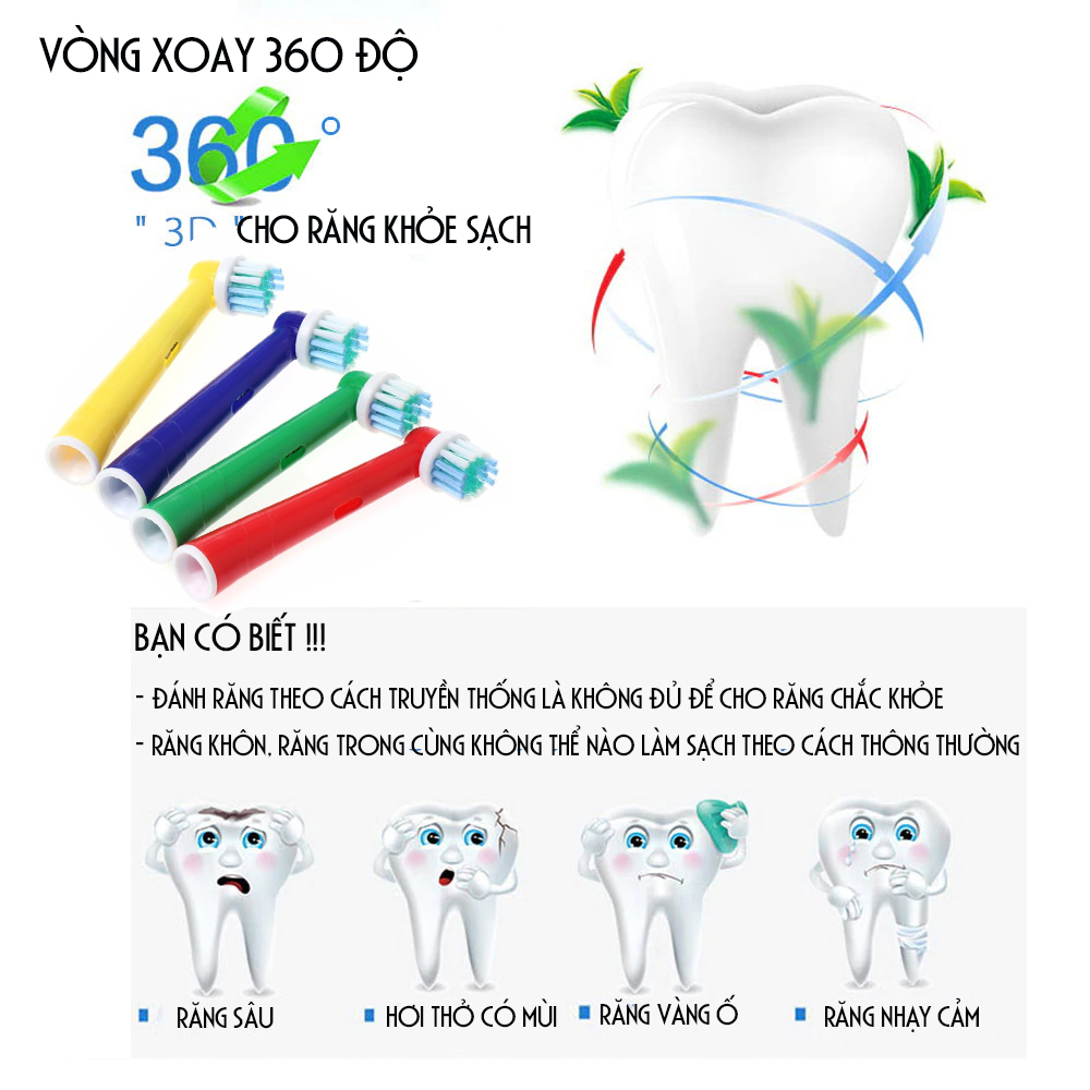 Bộ 4 Đầu Bàn Chải đánh răng điện EB-17A - Cho Răng Ê buốt - cho máy Oral–B - Xuất xứ: Đức