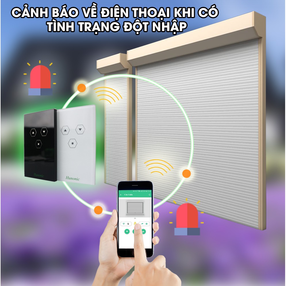 Công tắc cửa cuốn thông minh Smart Home hỗ trợ Google Assistant . Công tắc cảm ứng WIFI kính cường lực- Công tắc điện 2 màu đen trắng | Hàng Việt Nam Chất Lượng Cao