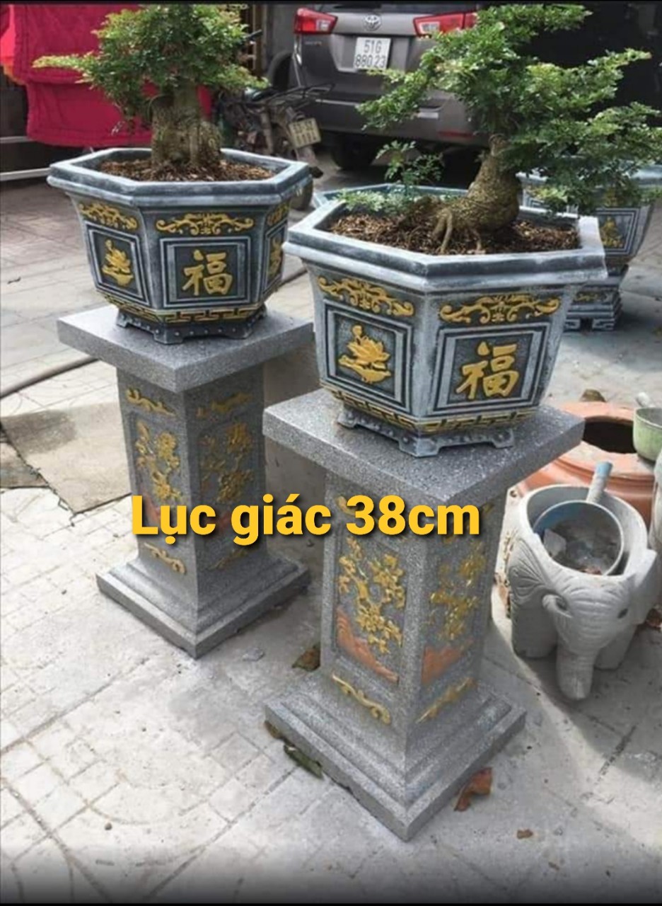 Khuôn chậu lục giác 38cm , khuôn đầy đủ lòng trong, đa dạng hoa văn, dễ dàng thi công