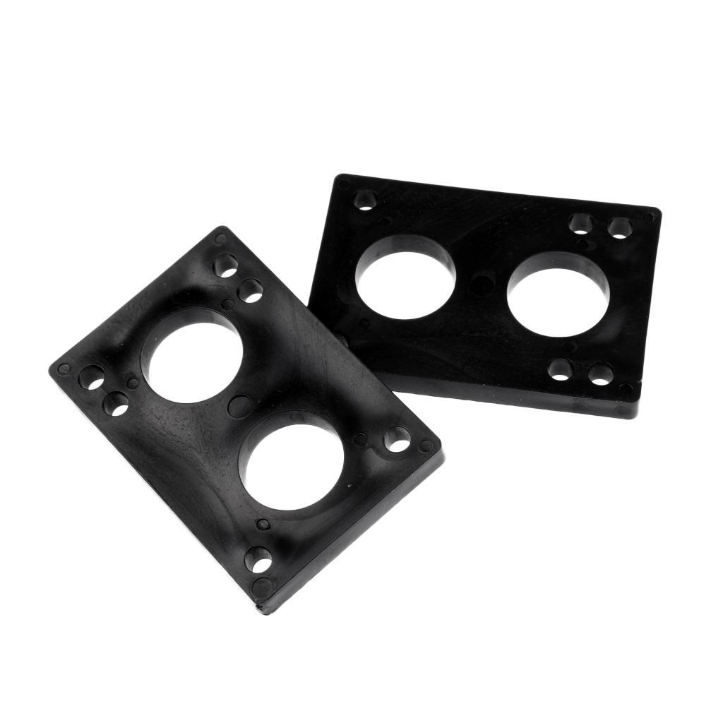 2x 1 Pair of Shockproof Pads for Longboard And Skateboard Riser in 6mm Black PE