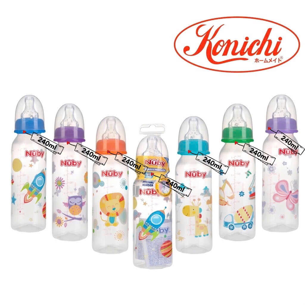 [ 1166-Nuby ] Bình sữa chống sặc cổ hẹp Nuby 240ml ( 0m+ )