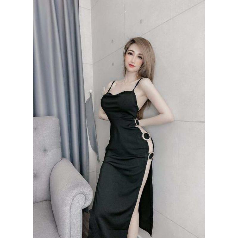 Đầm body hở sườn phối khoen sexy