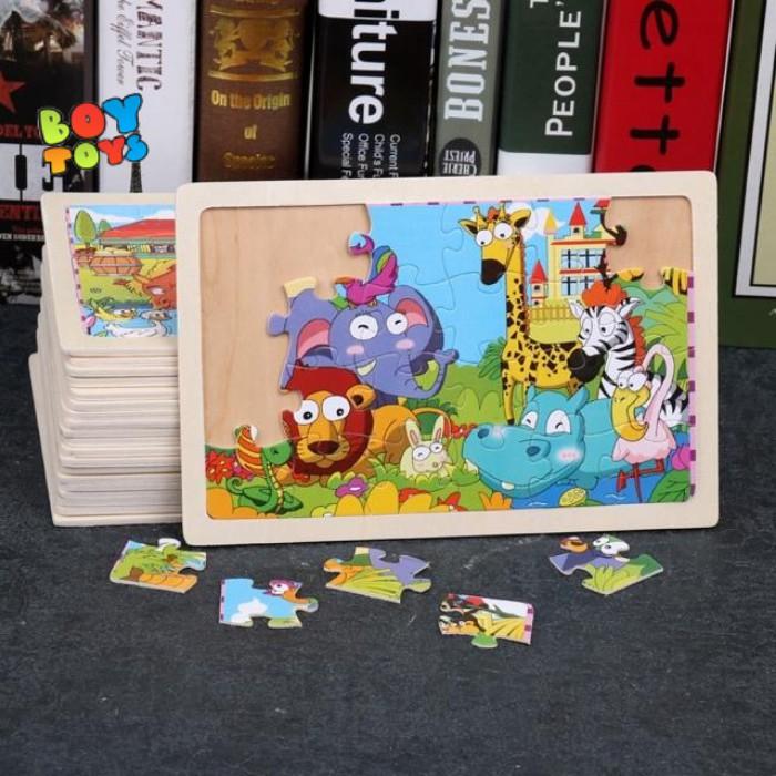 Đồ chơi giáo dục tranh ghép hình Puzzle 24 miếng ghép gỗ phát triển trí tuệ cho bé vừa học vừa chơi