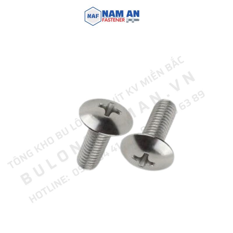 50 con Vít đầu dù Inox 304 M6, Vít bake đầu dù inox 304 M6x15, M6x20, vít bulong chỏm cầu