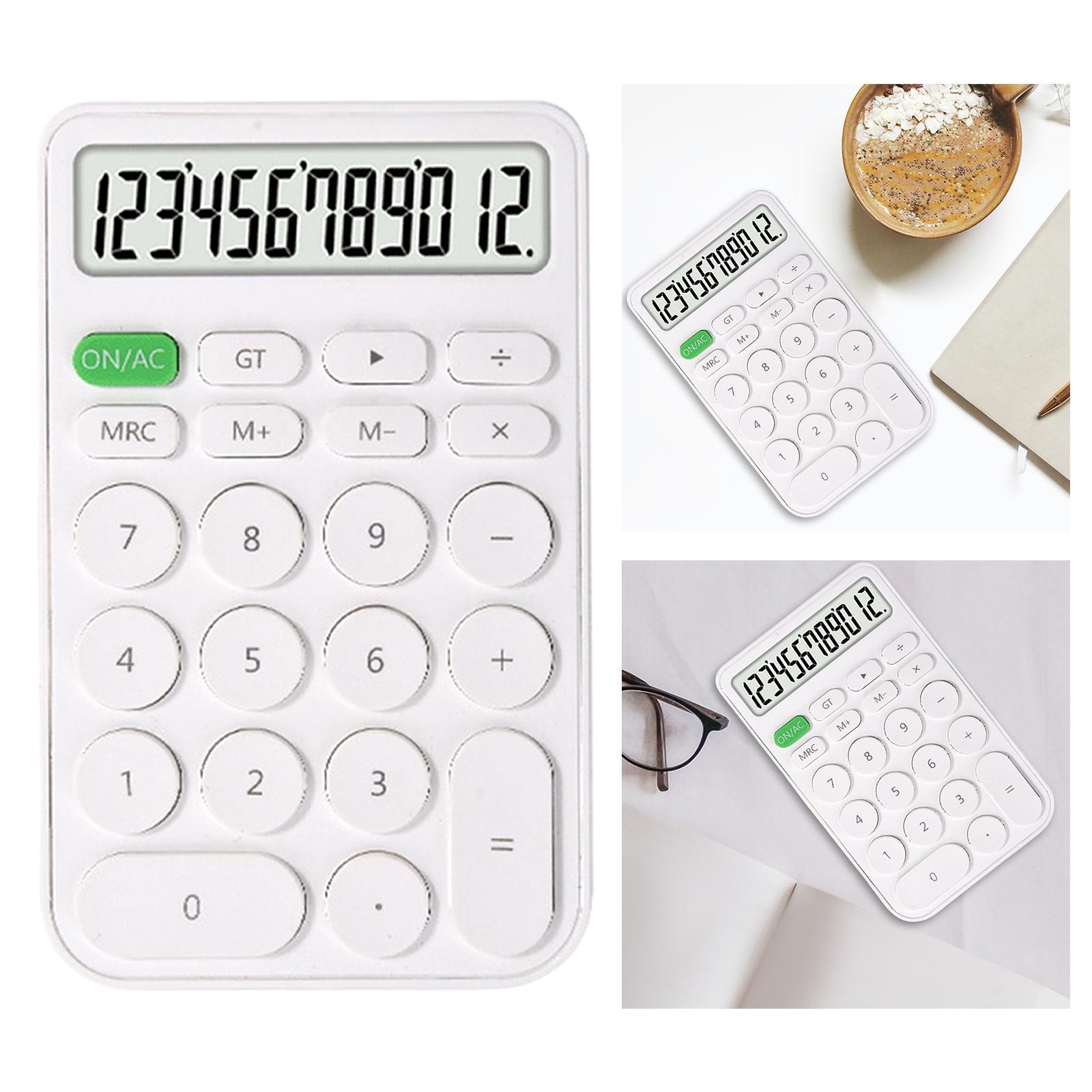 Electronic Calulator Cute Simple 12-Digit with Button Battery Mini Calculator for Home Students