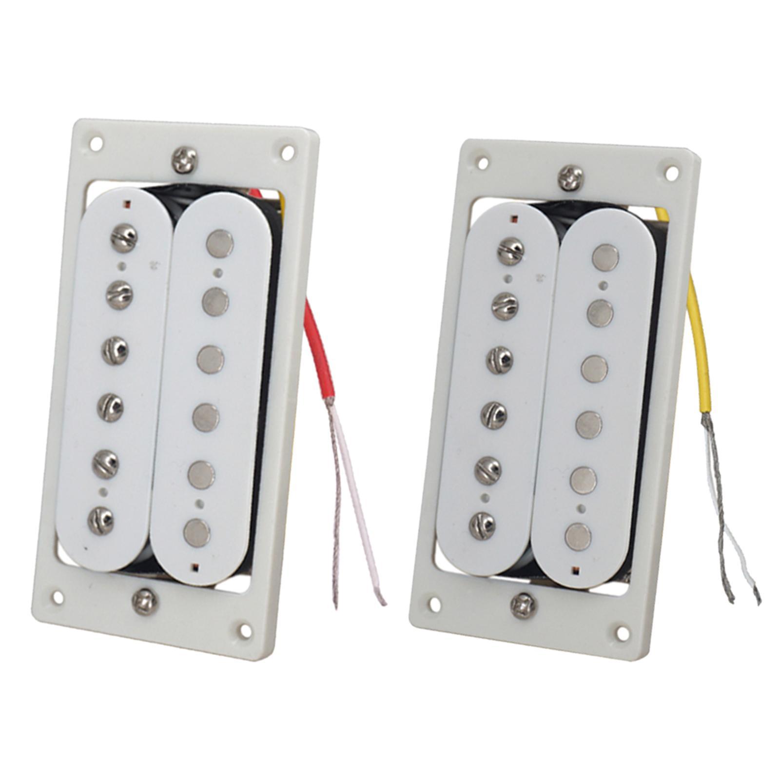 Tone Pickups Set, Humbucker Double Coil Neck Pickup and Bridge Pickup Replacement Parts for Standard Humbucker Electric Guitar