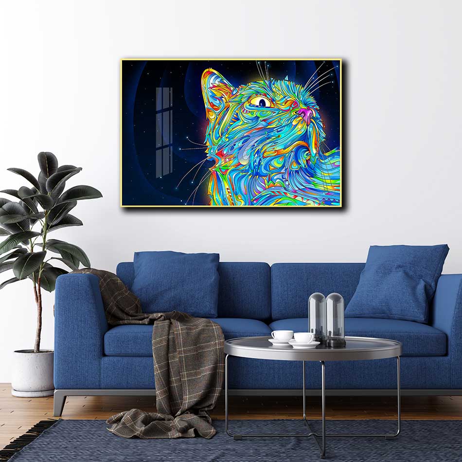 Tranh mica cao cấp Mèo nghệ thuật - MK034