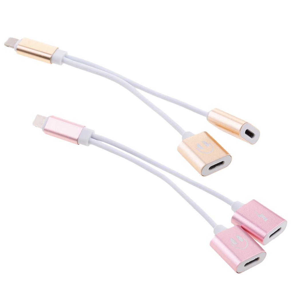 2 Pieces Headphones Charger & Audio Splitter Adapter For