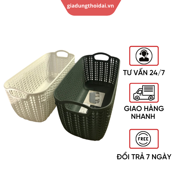 Rổ Nhựa Đựng Đồ Knit Số 5 Hàn Quốc KT: 33.4x16.2x13.5 Cm