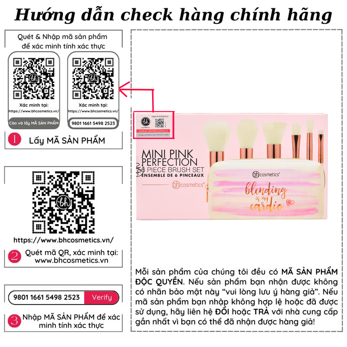 Hình ảnh Bộ Cọ Trang Điểm 6 Cây Bh Cosmetics Mini Pink Perfection