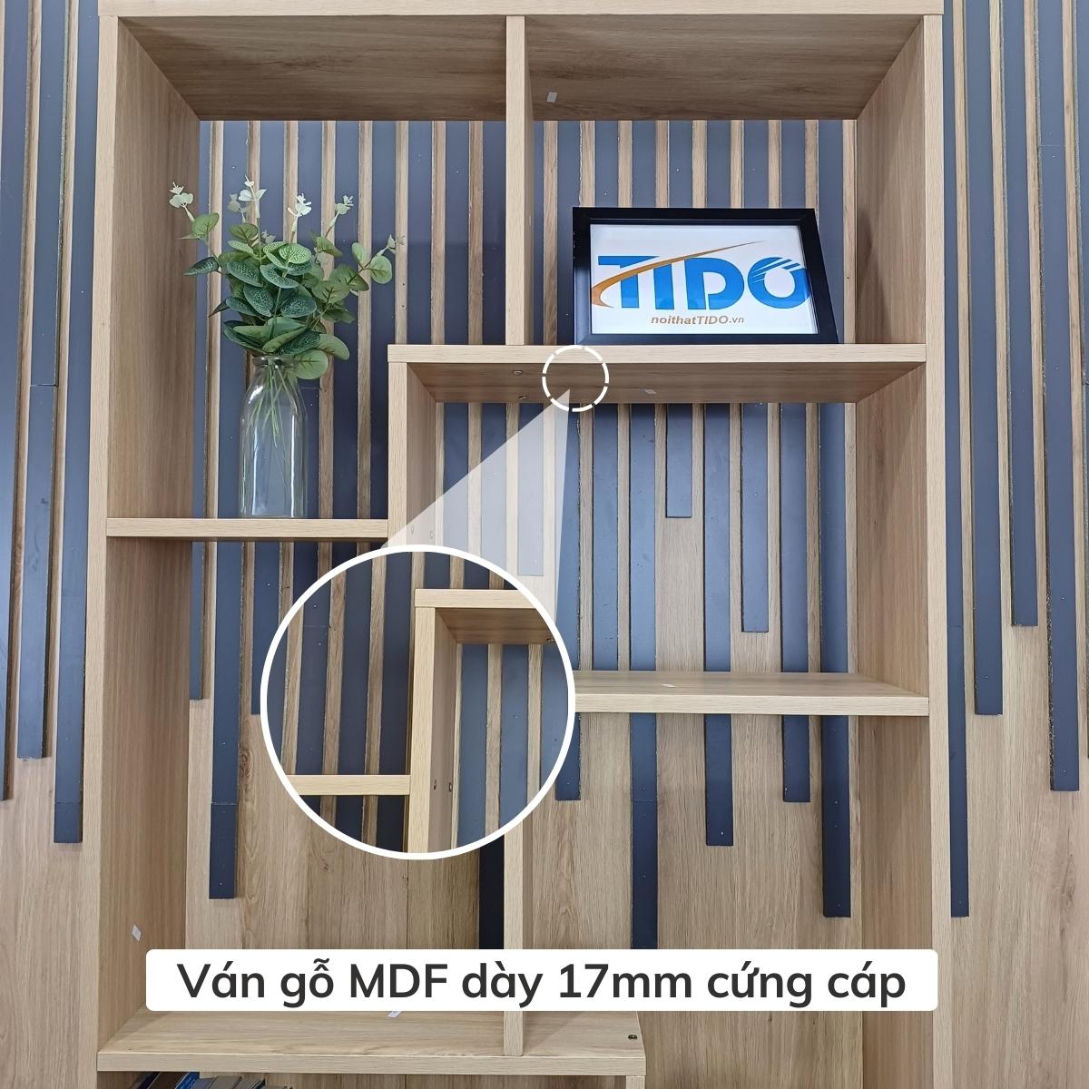 Kệ sách gỗ để sàn TIDO kệ đựng đồ đa năng chất liệu gỗ MDF dày 17mm cứng cáp phủ melamine chống nước tốt