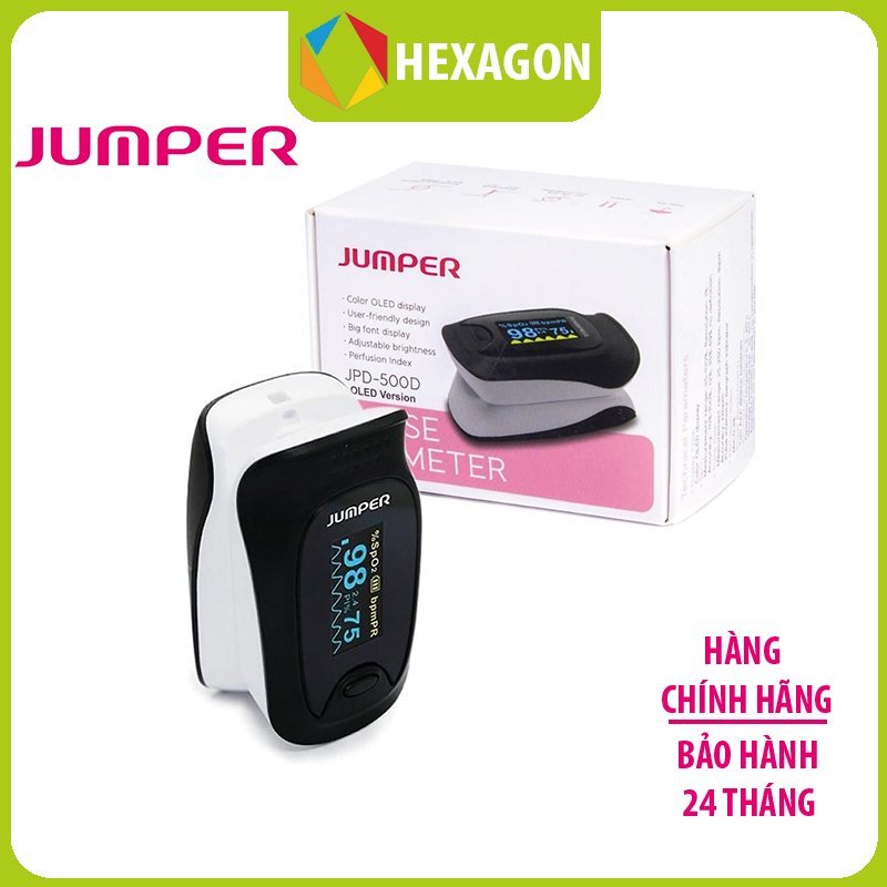 Máy đo nồng độ oxy máu và nhịp tim, chỉ số PI Jumper SPO2 JPD-500D OLED (CHỨNG NHẬN FDA HOA KỲ + XUẤT USA)