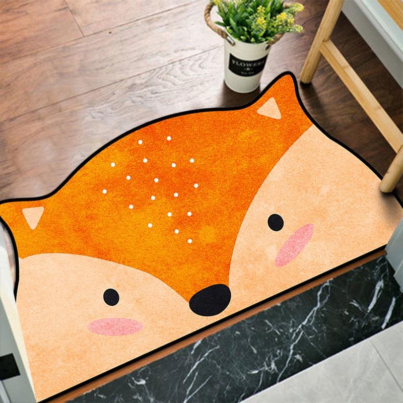 Thảm lau chân silicon  hình gấu cute siêu thấm nước, chống trơn trượt size 40x60 cm