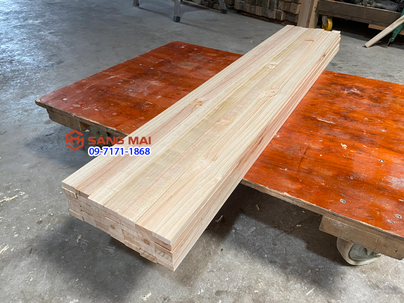 [MS116] Thanh gỗ thông 1cm x 3cm x dài 120cm + láng mịn 4 mặt