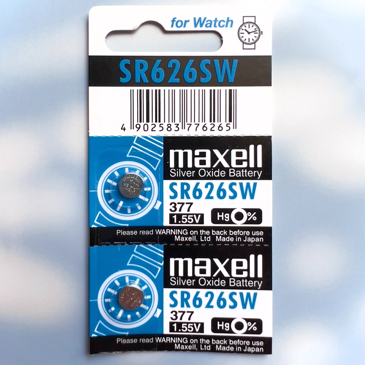 Vỉ 5 Viên Pin Đồng Hồ SR626SW / 377 Maxell Nhật Bản 1.55V Cho Đồng Hồ Đeo Tay