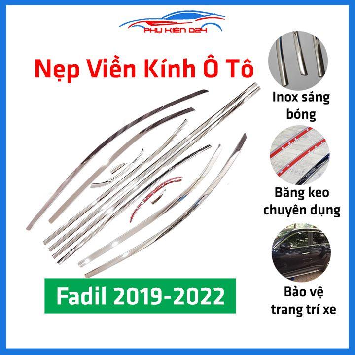 Bộ nẹp viền chân kính cong kính Vinfast Fadil 2019-2022 Inox sáng bóng chuẩn form xe