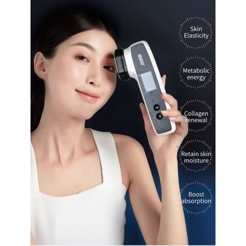 Máy Massage Mặt Và Nâng Cơ Mặt Nikio NK-128 - Công Nghệ Điện Di RF và EMS, Photon Xanh và Đỏ Chườm Nóng Và Lạnh - Hỗ Trợ Đẩy Tinh Chất, Giảm Nếp Nhăn, Tăng Sinh Collagen, Trẻ Hóa Da