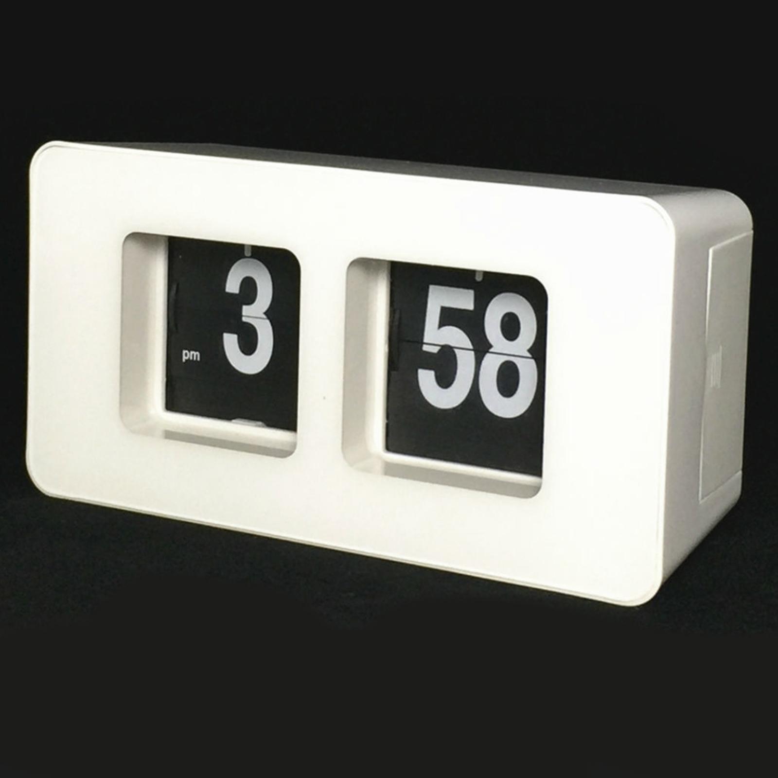 Auto Flip Clock Desk Clock Digital Battery Operated Table File Down Page Clocks Non Ticking Silent Sweep for Bedroom Living Room Decor Home Office