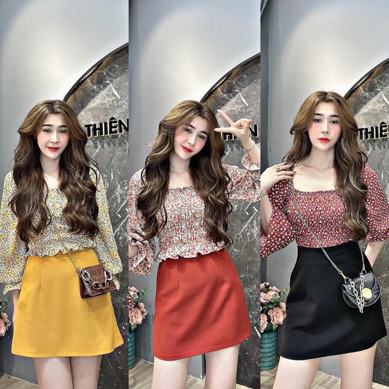 197 - SET ÁO HOA KÈM CHÂN VÁY CÓ LÓT QUẦN