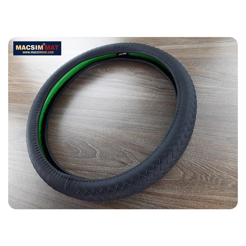 Bọc vô lăng cao cấp chất liệu da thật - Khâu tay 100% size M - nhãn hiệu Macsim mã L15T
