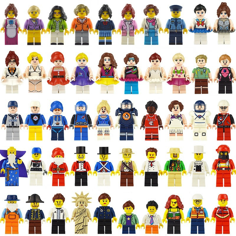 Bộ 50 nhân vật lắp ráp mini figure ngẫu nhiên khác nhau bằng nhựa ABS đầy đủ các chủ đề