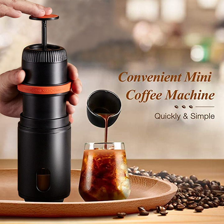 Máy pha cà phê Mini cầm tay 2 trong 1 tiện dụng - Áp suất 15 bar